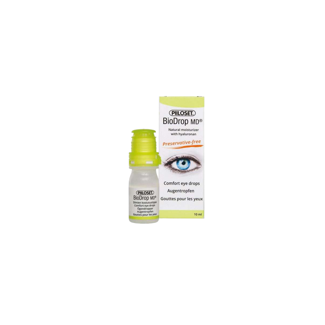 PiiloSet BioDrop MD Eye Drops - Preservative-Free Hyaluronan Eye Drops