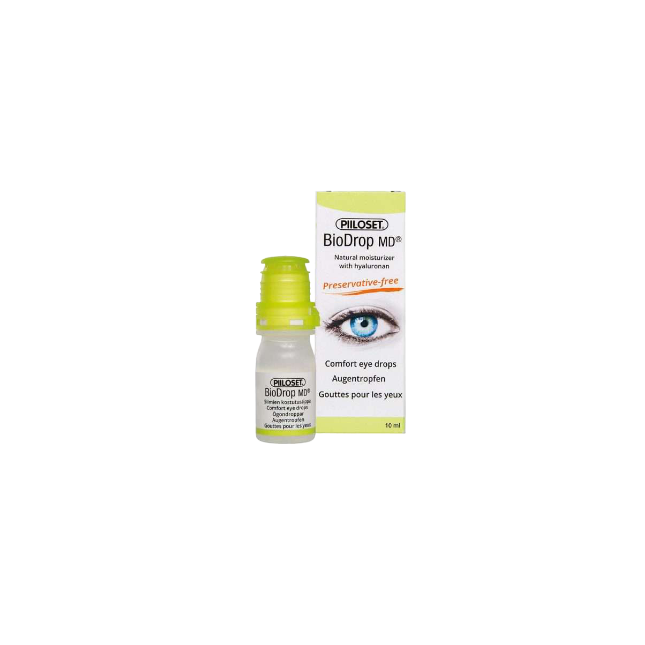 PiiloSet BioDrop MD Eye Drops - Preservative-Free Hyaluronan Eye Drops